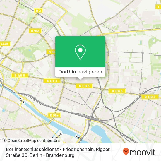 Berliner Schlüsseldienst - Friedrichshain, Rigaer Straße 30 Karte