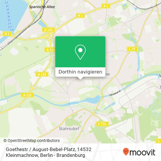 Goethestr / August-Bebel-Platz, 14532 Kleinmachnow Karte