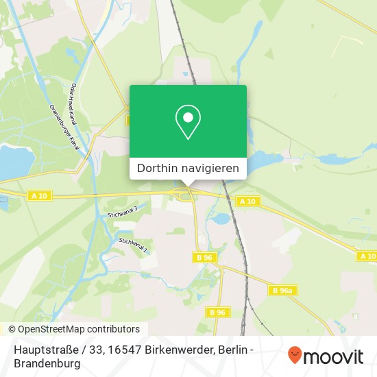 Hauptstraße / 33, 16547 Birkenwerder Karte