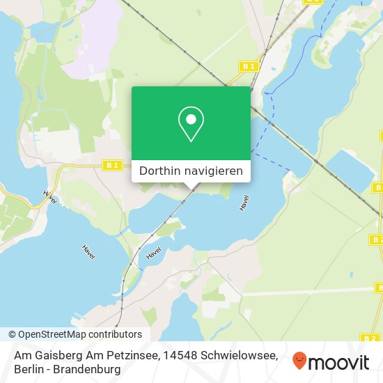 Am Gaisberg Am Petzinsee, 14548 Schwielowsee Karte