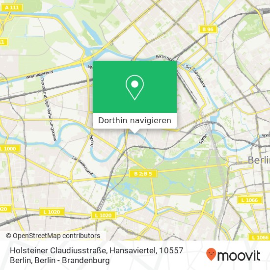 Holsteiner Claudiusstraße, Hansaviertel, 10557 Berlin Karte