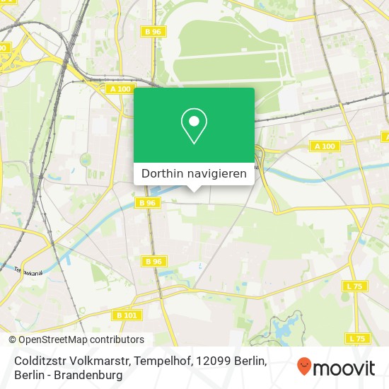 Colditzstr Volkmarstr, Tempelhof, 12099 Berlin Karte