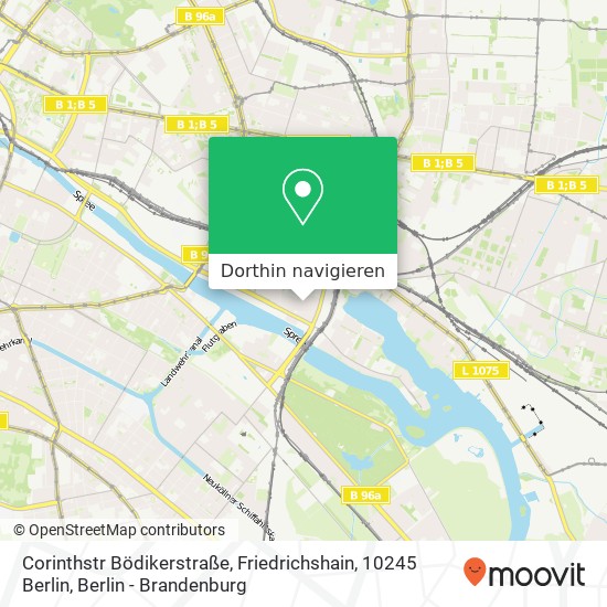 Corinthstr Bödikerstraße, Friedrichshain, 10245 Berlin Karte