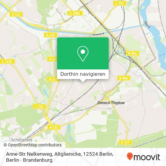 Anne-Str Nelkenweg, Altglienicke, 12524 Berlin Karte