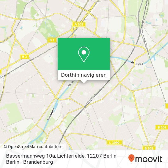 Bassermannweg 10a, Lichterfelde, 12207 Berlin Karte