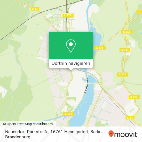 Neuendorf Parkstraße, 16761 Hennigsdorf Karte
