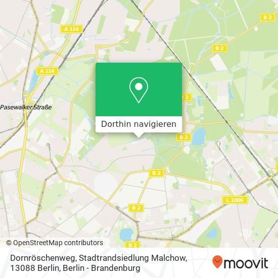 Dornröschenweg, Stadtrandsiedlung Malchow, 13088 Berlin Karte