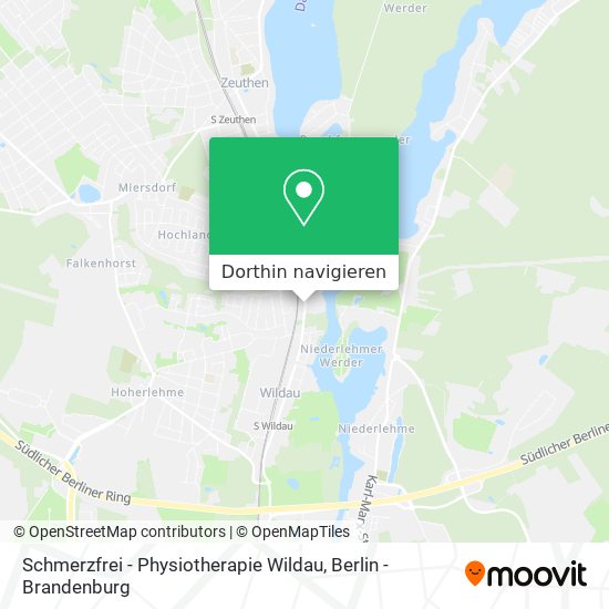 Schmerzfrei - Physiotherapie Wildau Karte