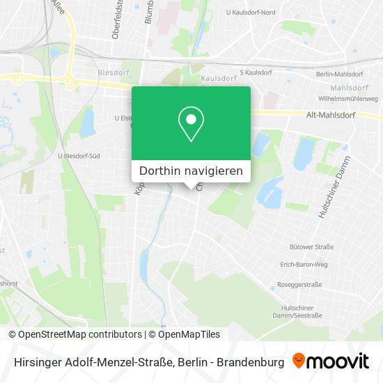 Hirsinger Adolf-Menzel-Straße Karte