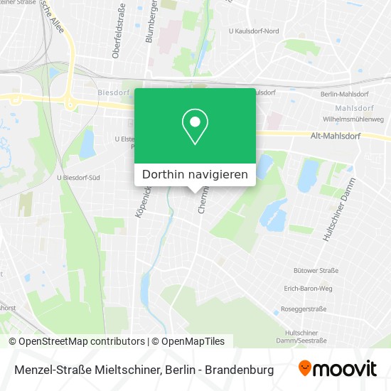 Menzel-Straße Mieltschiner Karte