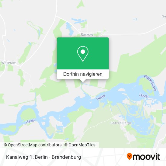 Kanalweg 1, 14778 Roskow Karte