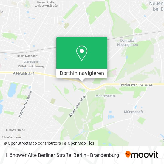 Hönower Alte Berliner Straße Karte