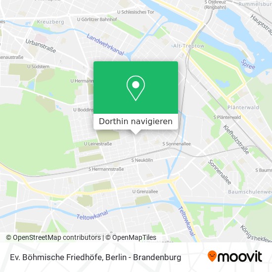 Ev. Böhmische Friedhöfe Karte