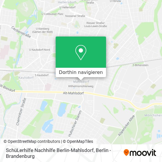 SchüLerhilfe Nachhilfe Berlin-Mahlsdorf Karte