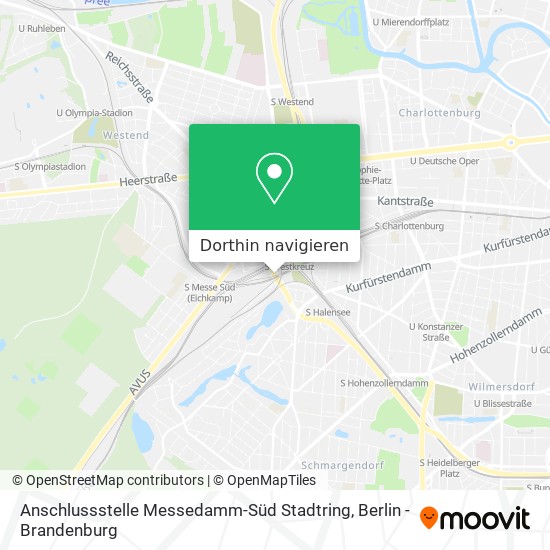 Anschlussstelle Messedamm-Süd Stadtring Karte