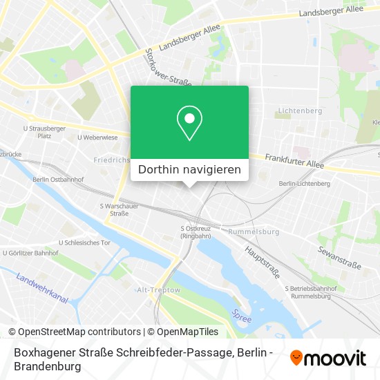 Boxhagener Straße Schreibfeder-Passage Karte