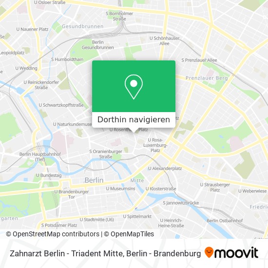 Zahnarzt Berlin - Triadent Mitte Karte