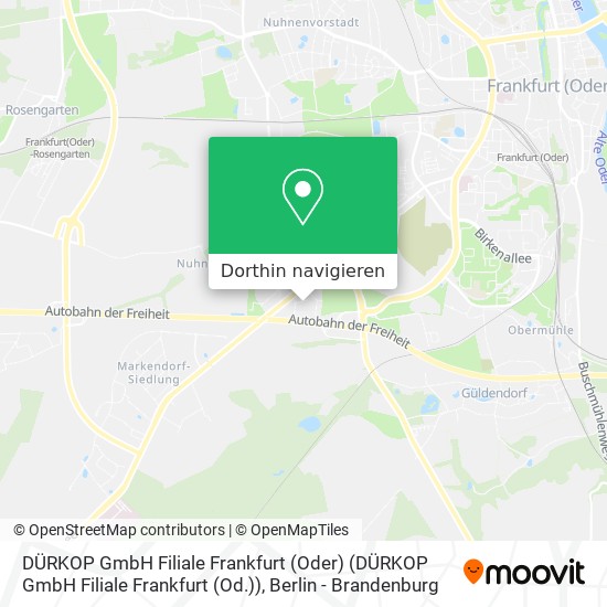 DÜRKOP GmbH Filiale Frankfurt (Oder) (DÜRKOP GmbH Filiale Frankfurt (Od.)) Karte