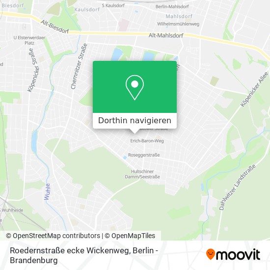 Roedernstraße ecke Wickenweg Karte