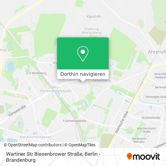 Wartiner Str Biesenbrower Straße Karte