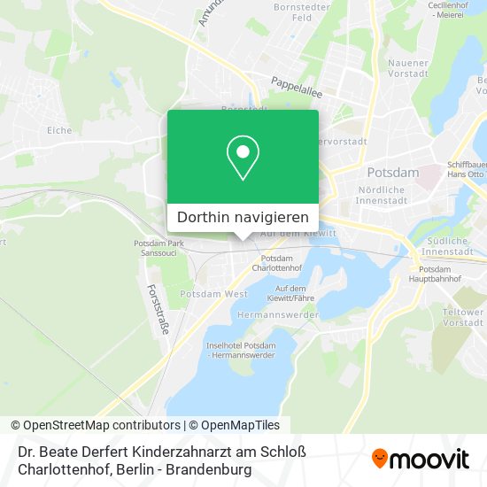 Dr. Beate Derfert Kinderzahnarzt am Schloß Charlottenhof Karte