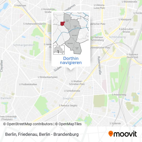 Berlin, Friedenau Karte