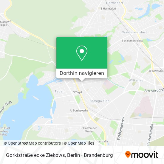 Gorkistraße ecke Ziekows Karte