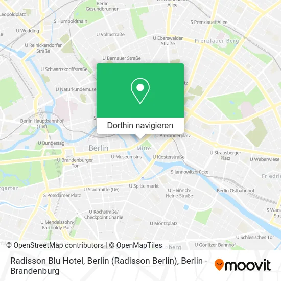 Radisson Blu Hotel, Berlin (Radisson Berlin) Karte