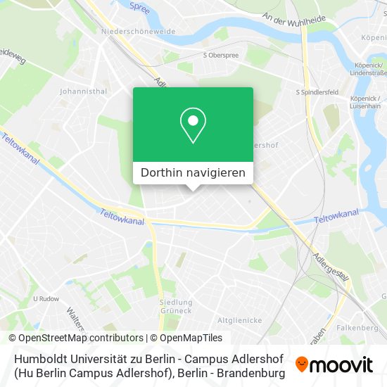 Humboldt Universität zu Berlin - Campus Adlershof (Hu Berlin Campus Adlershof) Karte