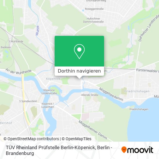 TÜV Rheinland Prüfstelle Berlin-Köpenick Karte