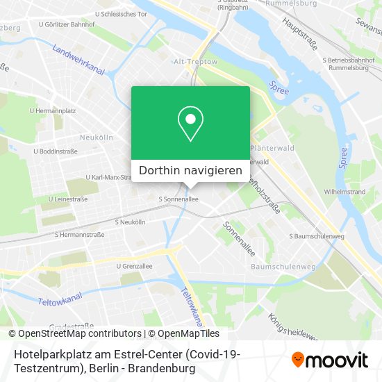 Hotelparkplatz am Estrel-Center (Covid-19-Testzentrum) Karte