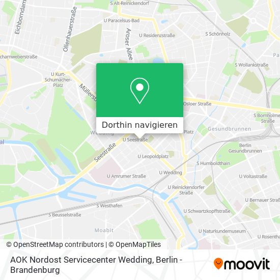 AOK Nordost Servicecenter Wedding Karte