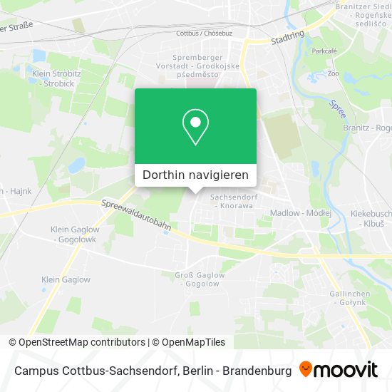 Campus Cottbus-Sachsendorf Karte