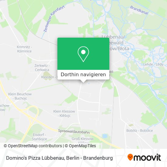 Domino's Pizza Lübbenau Karte