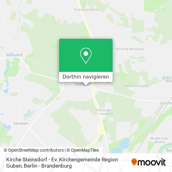 Kirche Steinsdorf - Ev. Kirchengemeinde Region Guben Karte