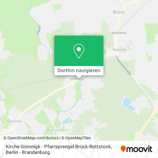 Kirche Gömnigk - Pfarrsprengel Brück-Rottstock Karte