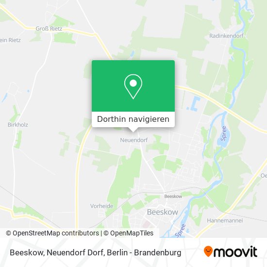 Beeskow, Neuendorf Dorf Karte