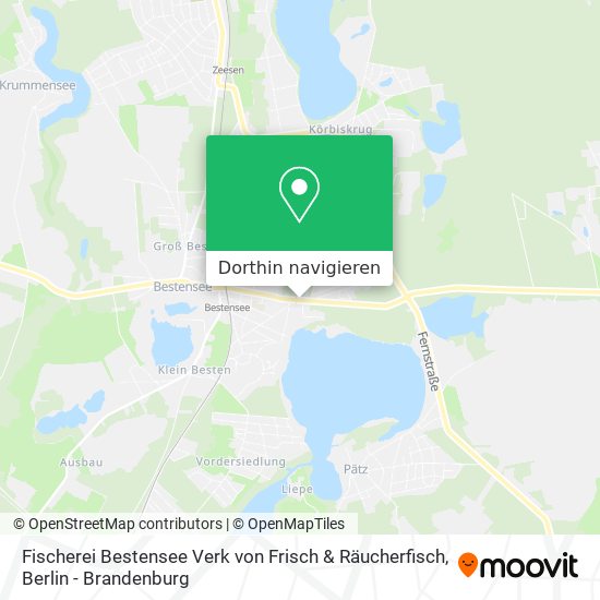 Fischerei Bestensee Verk von Frisch & Räucherfisch Karte