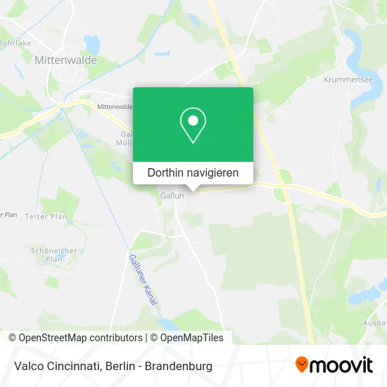 Valco Cincinnati Karte