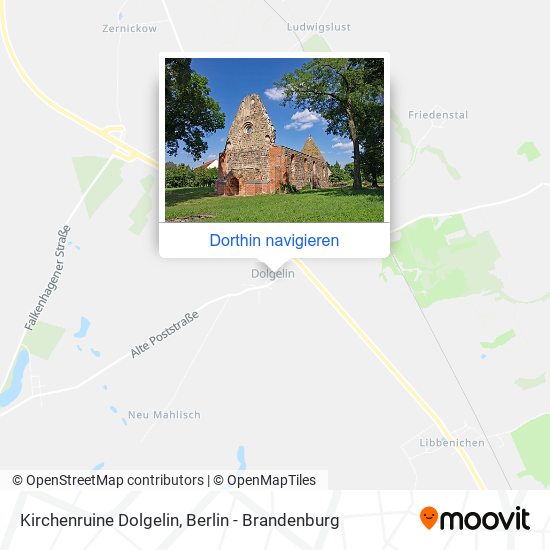 Kirchenruine Dolgelin Karte