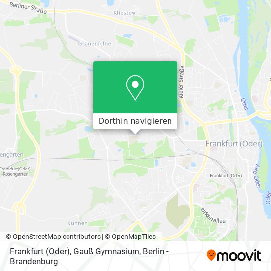 Frankfurt (Oder), Gauß Gymnasium Karte