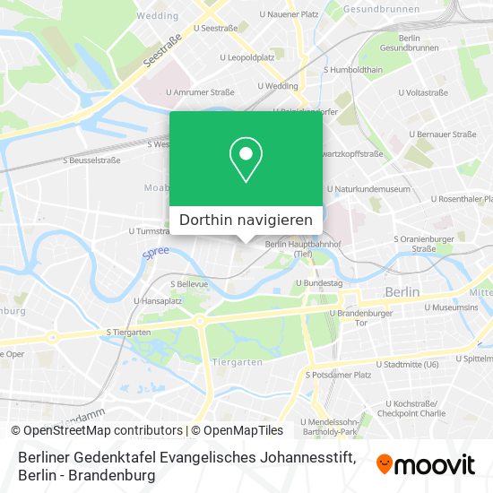 Berliner Gedenktafel Evangelisches Johannesstift Karte