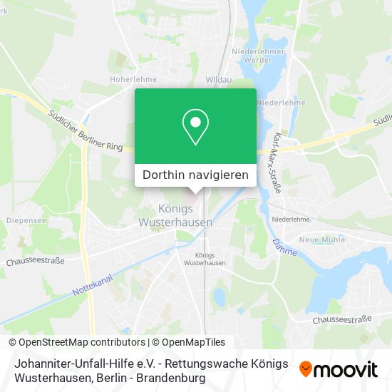 Johanniter-Unfall-Hilfe e.V. - Rettungswache Königs Wusterhausen Karte