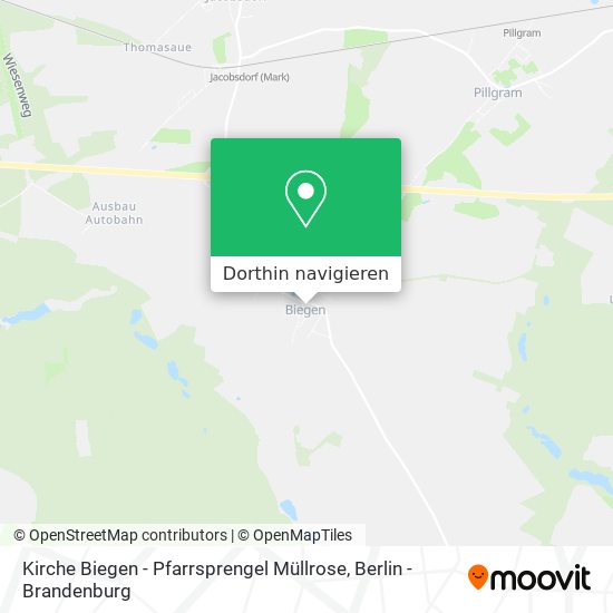 Kirche Biegen - Pfarrsprengel Müllrose Karte