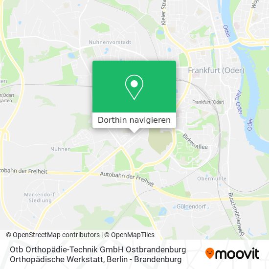 Otb Orthopädie-Technik GmbH Ostbrandenburg Orthopädische Werkstatt Karte