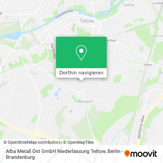 Alba Metall Ost GmbH Niederlassung Teltow Karte