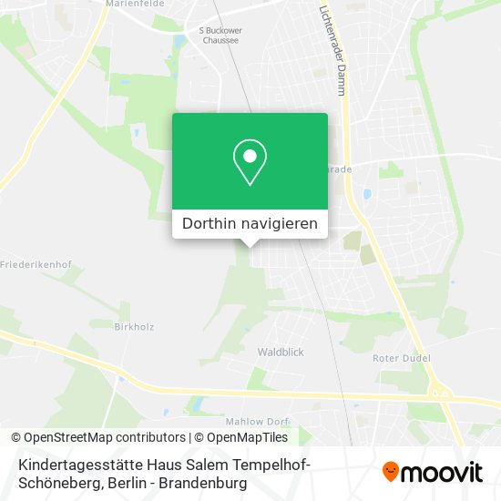 Kindertagesstätte Haus Salem Tempelhof-Schöneberg Karte
