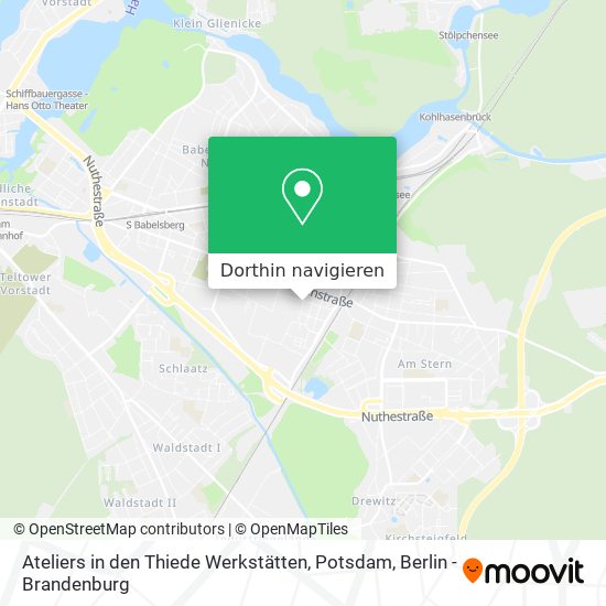 Ateliers in den Thiede Werkstätten, Potsdam Karte