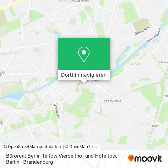 Bürorent Berlin Teltow Vierseithof und Hoteltow Karte