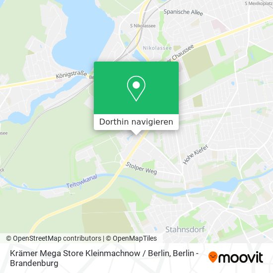 Krämer Mega Store Kleinmachnow / Berlin Karte